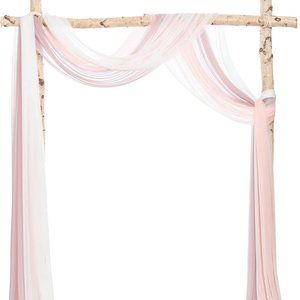 Ling's moment 3 Panels 20Ft Wedding Arch Draping Fabric Backdrop Gentle Blush